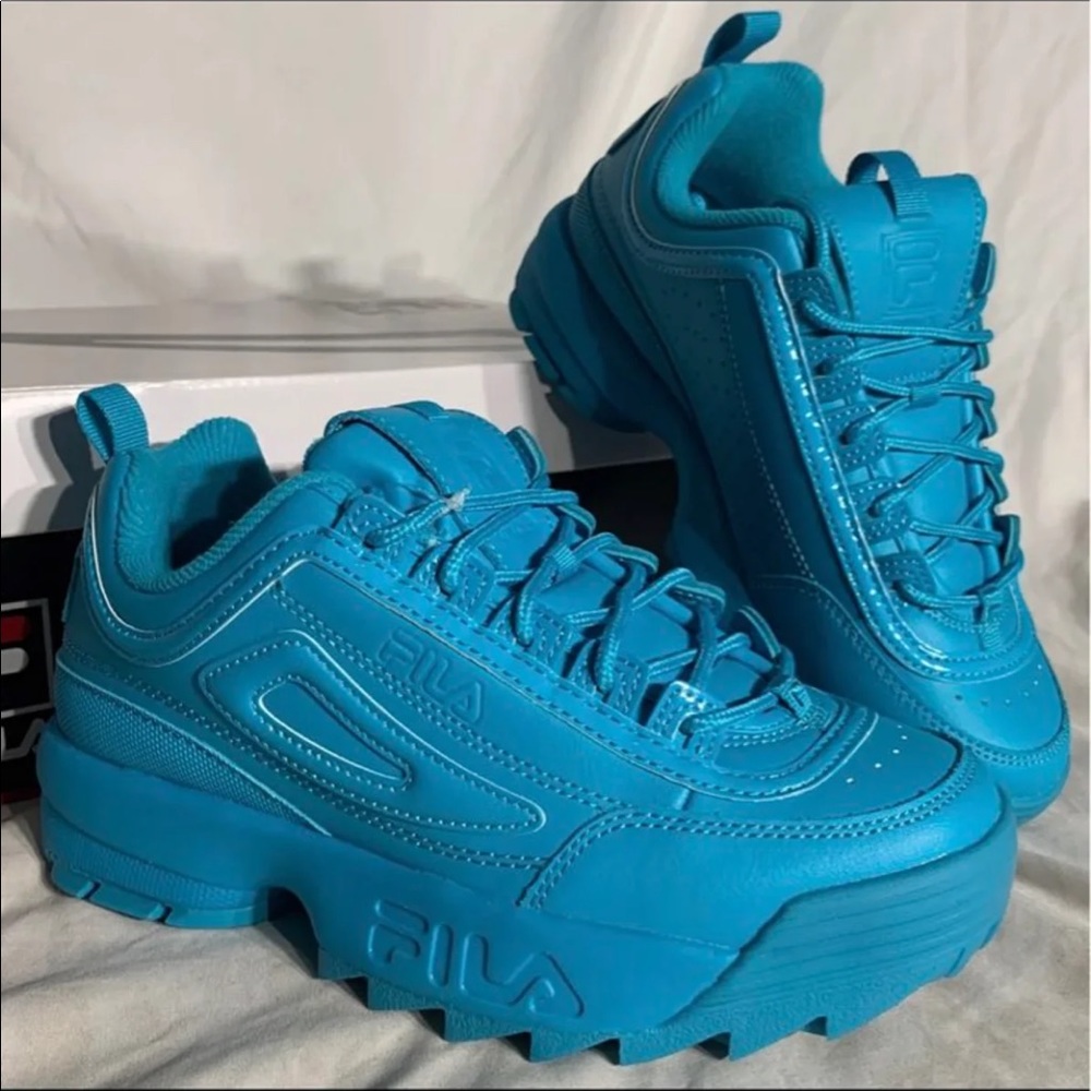 Fila Disruptor 2 Premium Leather Scuba Blue Rare Colorway New With Box